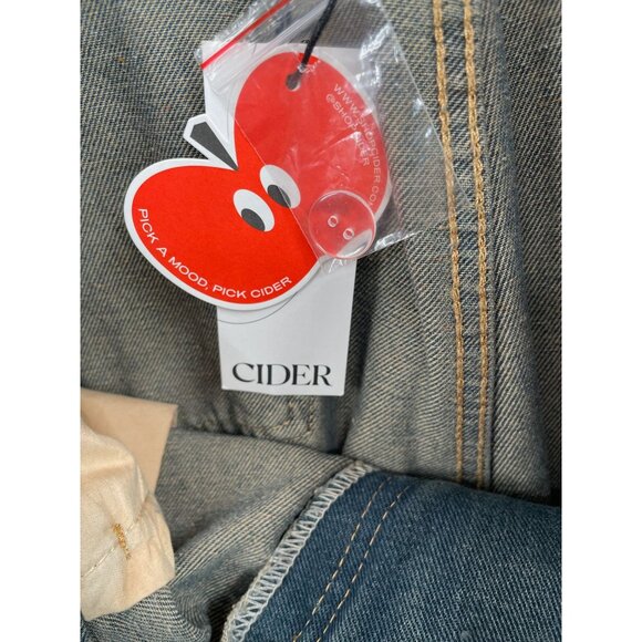 Cider Sand Washed Wide Leg Denim Jeans Women's Size XL Blue Sand Washed NEW - Picture 14 of 15